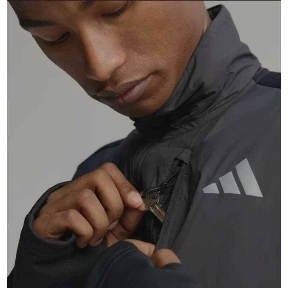 Adidas Adi365 Running Climawarm Jacket Men’s Large black/gray JM5729 NEW